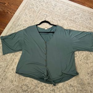 Teal Button down blouse